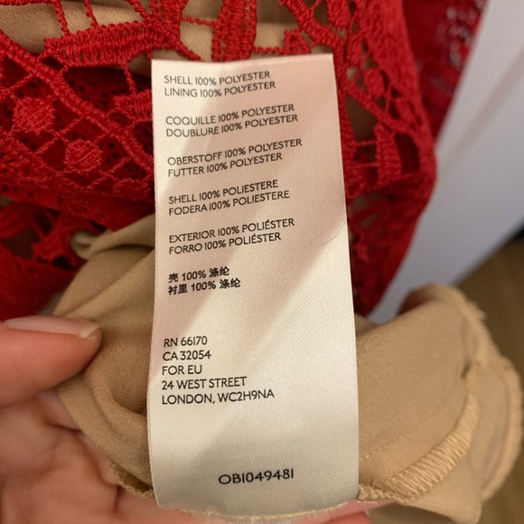 NEW ANTHROPOLOGIE Georgia Lace Dress Red - Picture 8 of 8